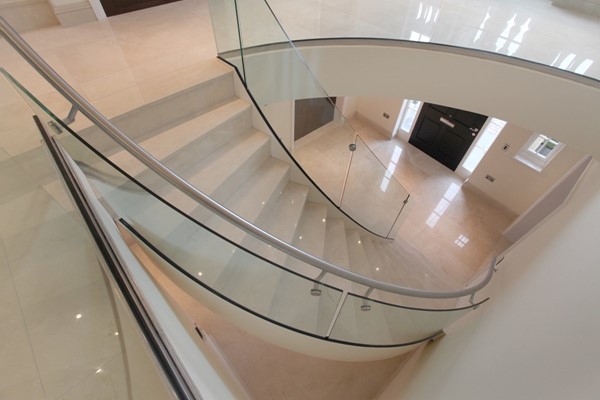 Helical staircase and glass balustrade Bowden Manchester