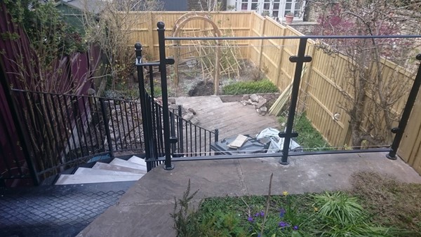 Garden staircase and railings